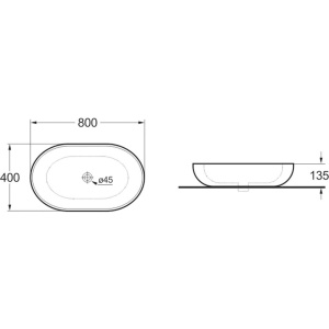 Раковина Vincea VBS-114, 80 белая