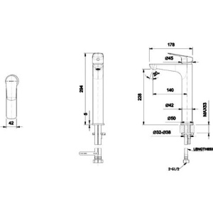 Смеситель для раковины Bravat Rhein F1429564BW-A-ENG матовый черный