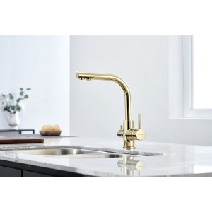 Смеситель для кухни Paulmark Essen Es213011-G, золото