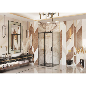 Душевой уголок Ambassador Benefit 19021201HB-110HB 120х110 см, профиль черный, стекло прозрачное