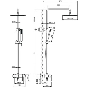 Душевая стойка Aquatek Лира AQ2465MB черный