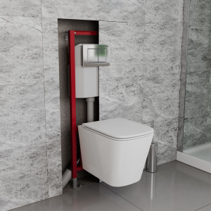 Система инсталляции для унитазов D&K DI8140116, с кнопкой смыва хром