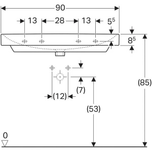 Купить Раковина подвесная Geberit Smyle 90 500.250.01.1 белая в Москве с доставкой Раковина подвесная Geberit Smyle 90 500.250.01.1 белая