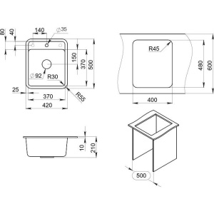 Купить Мойка кухонная Granula Standart 4202, базальт в Москве с доставкой Мойка кухонная Granula Standart 4202, базальт
