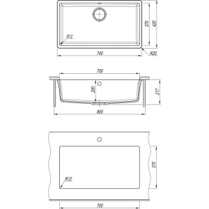 Купить Мойка кухонная Florentina Вега 700 черная в Москве с доставкой Мойка кухонная Florentina Вега 700 черная