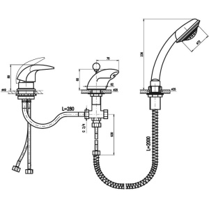 Смеситель на борт ванны Rav Slezak Dunaj D470.5SZ
