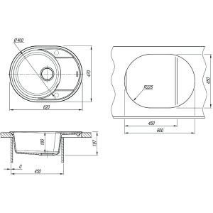 Мойка кухонная Lemark Lacha 620 9910049 антрацит