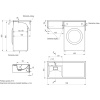 Раковина STWORKI Флом SFnS1100L на стиральную машину, с кронштейном