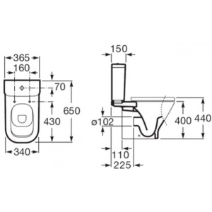Купить Чаша напольного унитаза Roca The GAP! 342477000 в Москве с доставкой Чаша напольного унитаза Roca The GAP! 342477000