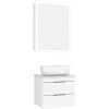 Мебель для ванной STWORKI Копенгаген 60 белая со светло-серой столешницей, с раковиной Moduo 50 Square