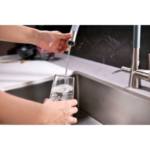 Смеситель для кухни Lemark Comfort LM3075BN с гибким изливом, никель, серый