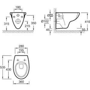 Купить Унитаз подвесной Jacob Delafon Patio EDV102-00 безободковый в Москве с доставкой Унитаз подвесной Jacob Delafon Patio EDV102-00 безободковый