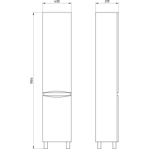Купить Шкаф-пенал ASB-Mebel Коста 40 R, ясень белый в Москве с доставкой Шкаф-пенал ASB-Mebel Коста 40 R, ясень белый