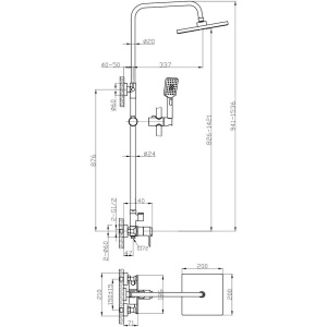 Душевая стойка Rossinka RS50 -45