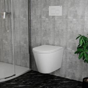 Унитаз подвесной Bauedge Bau Nimb Hurricane3 безободковый, с микролифтом, белый