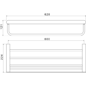 Полка для полотенец Aquatek Лира AQ4415MB черный