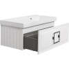 Тумба с раковиной La Fenice Cubo 90 R, белая, ручка черная