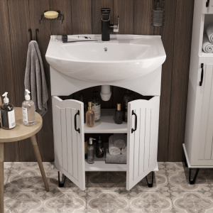 Купить Тумба с раковиной DIWO Сочи 65, белая в Москве с доставкой Тумба с раковиной DIWO Сочи 65, белая