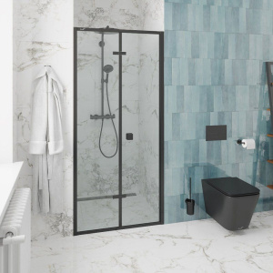 Душевая дверь в нишу Ceruttispa Bella D81B 80 см, профиль черный