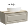 Тумба с раковиной Sancos Very 100 см, beige soft, столешница бежевая, раковина CN5018