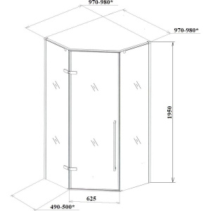 Душевой уголок Ceruttispa C2A 100x100, профиль черный