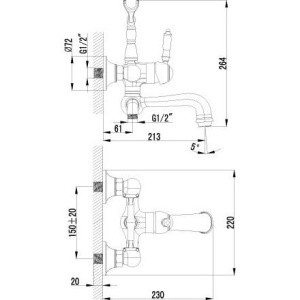 Смеситель для ванны с душем Lemark Villa LM4812B