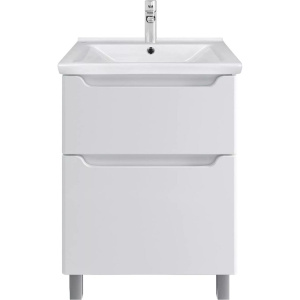 Тумба с раковиной SanStar Lanciano 60 напольная, белая, раковина Миранда 60
