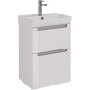 Тумба с раковиной Lemark Buno 50 белая глянцевая, 2 ящика