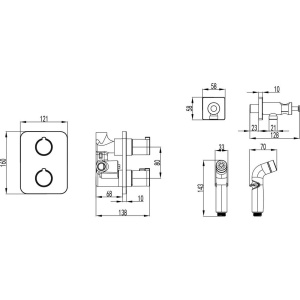 Гигиенический душ Lemark Yeti LM7820C со смесителем, С ВНУТРЕННЕЙ ЧАСТЬЮ