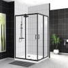 Душевой уголок BelBagno Uno -195 AH 2 100/80 C Nero профиль черный, стекло прозрачное