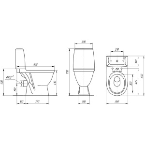 Купить Унитаз-компакт Rosa Премьер синий декор в Москве с доставкой Унитаз-компакт Rosa Премьер синий декор