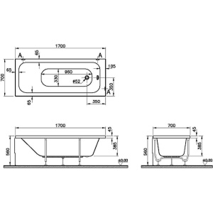 Акриловая ванна VitrA Optimum Neo 170x70 64530001000