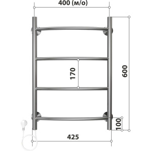 Полотенцесушитель электрический Stelmix П4 40х60, дуга
