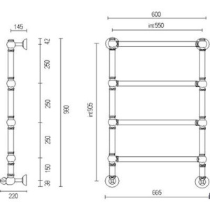 Полотенцесушитель водяной Margaroli Armonia 9-442-4 хром