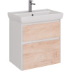 Тумба с раковиной Lemark Combi 70 дуб кантри, белая глянцевая