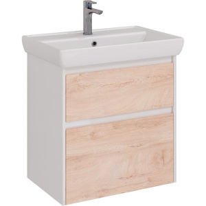 Купить Тумба с раковиной Lemark Combi 70 дуб кантри, белая глянцевая в Москве с доставкой Тумба с раковиной Lemark Combi 70 дуб кантри, белая глянцевая