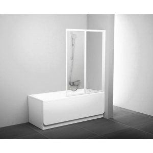 Шторка на ванну Ravak VS2 105 Transparent, профиль белый