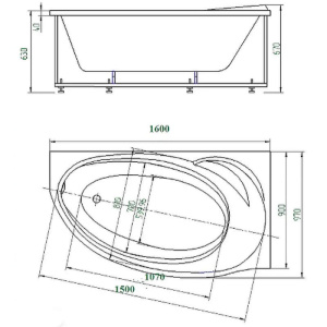Купить Акриловая ванна Aquatek Бетта 160x97 R BET160-0000170 (правая) в Москве с доставкой Акриловая ванна Aquatek Бетта 160x97 R BET160-0000170 (правая)