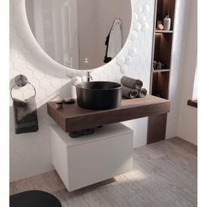 Столешница STWORKI Ольборг 100 дуб карпентер, без отверстий, с тумбой 60