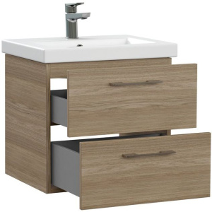 Тумба с раковиной Cersanit Lara 50 орех, раковина Como 50