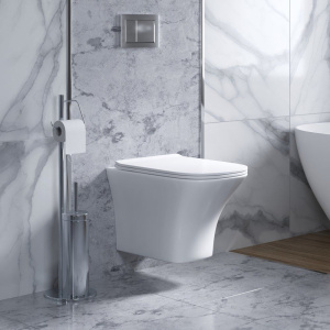 Купить Унитаз подвесной Grossman Galaxy GR-4476S безободковый, с микролифтом в Москве с доставкой Унитаз подвесной Grossman Galaxy GR-4476S безободковый, с микролифтом