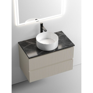 Купить Тумба с раковиной Sancos Snob T 80 см, beige soft, столешница черный мрамор, раковина CN6032 в Москве с доставкой Тумба с раковиной Sancos Snob T 80 см, beige soft, столешница черный мрамор, раковина CN6032