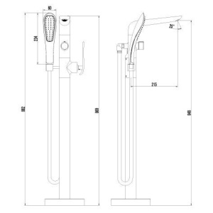 Купить Напольный смеситель для ванны с душем Lemark Melange LM4944CW в Москве с доставкой Напольный смеситель для ванны с душем Lemark Melange LM4944CW
