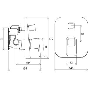 Смеситель для ванны с душем Ravak 10° TD 065.00