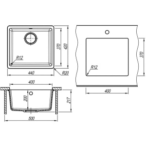 Мойка кухонная Lemark Sinara 440-U 9910070 жасмин