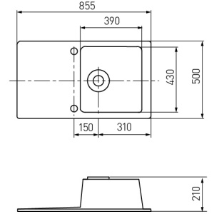 Мойка кухонная 86х50 Aquaton Верона одним с крылом графит 1A710032VR210