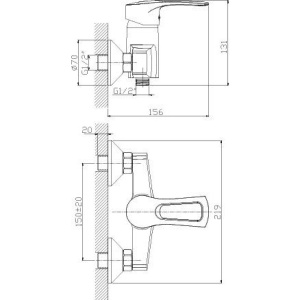 Смеситель для душа Rossinka T T40-41