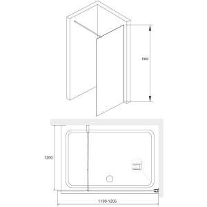 Душевая перегородка RGW Walk In WA-002 120x200, стекло прозрачное