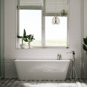 Купить Акриловая ванна Sancos Square FB14 170x75 см, с каркасом, со сливом-переливом в Москве с доставкой Акриловая ванна Sancos Square FB14 170x75 см, с каркасом, со сливом-переливом