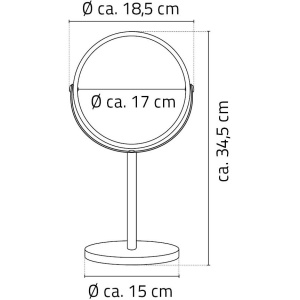 Косметическое зеркало Ridder Pocahontas без подсветки, двухстороннее, поворотное, черное матовое